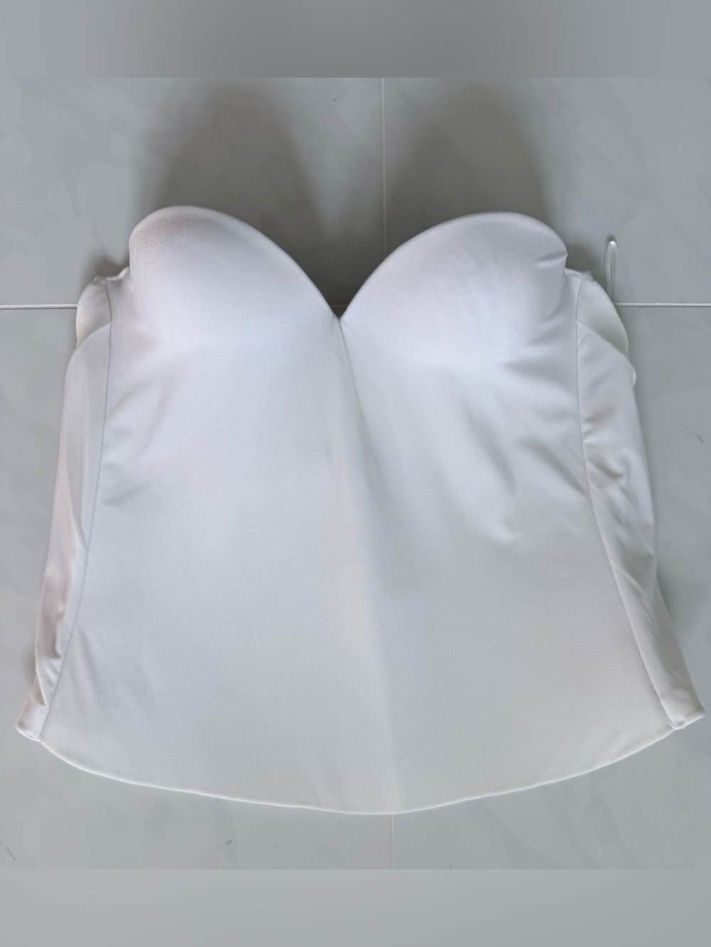 Felina Essentials Seamless Hidden Underwire Bridal Bustier Corset Bra White 36A